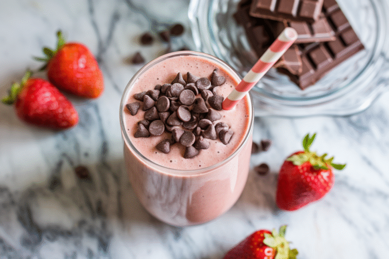 Chocolate Covered Strawberry Protein Smoothie