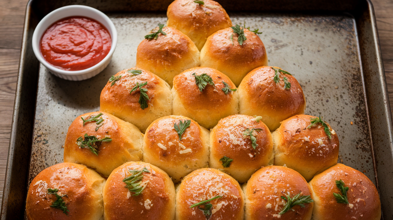 Cheesy Pull-Apart Christmas Tree Bread