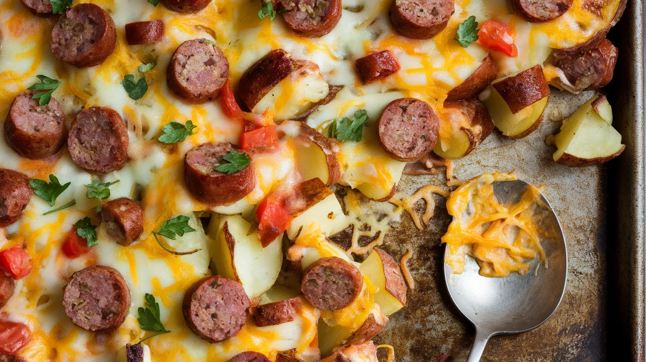 Cheesy Ranch Potatoes and Smoked Sausage