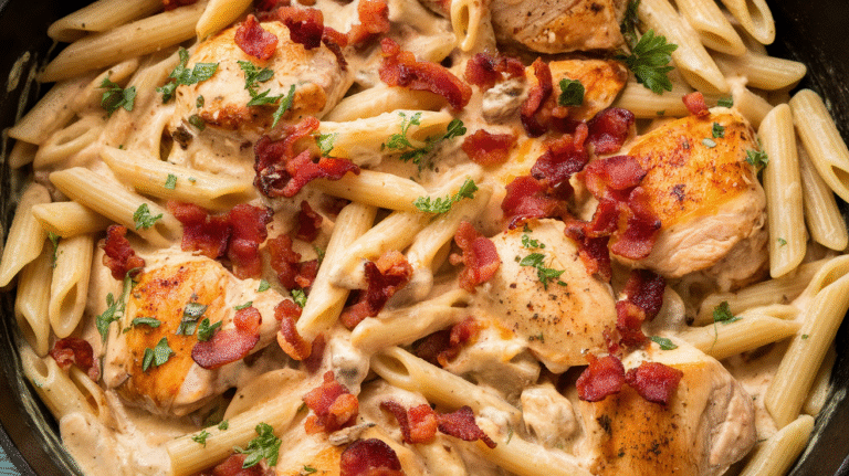 Creamy Chicken Bacon Ranch Pasta