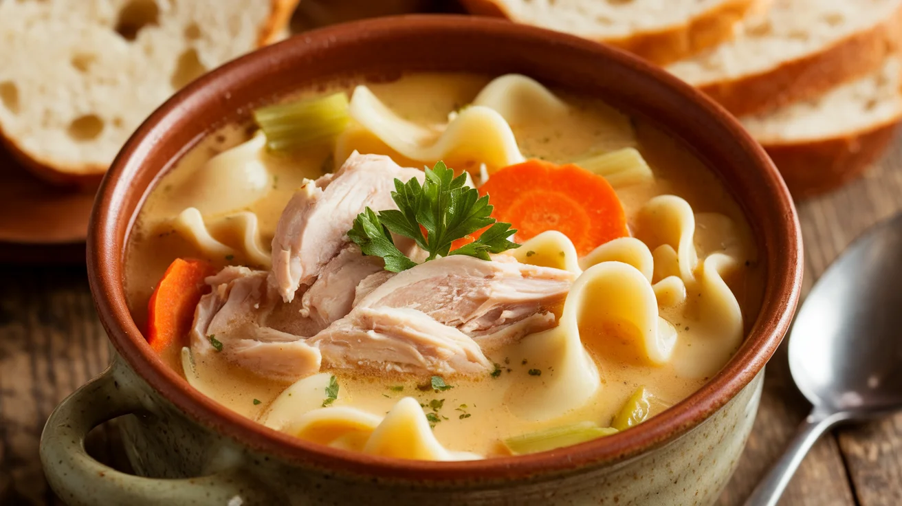 Crockpot Creamy Chicken Noodle Soup