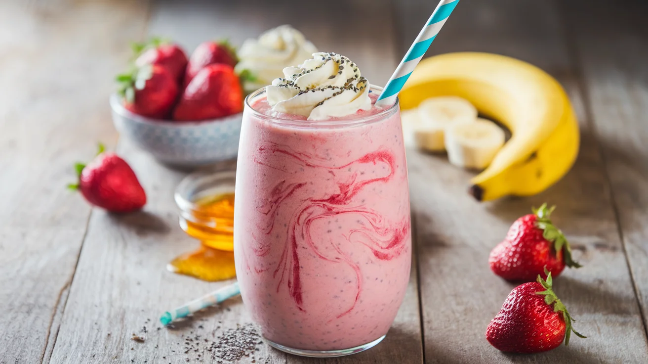 frozen strawberries and bananas smoothie