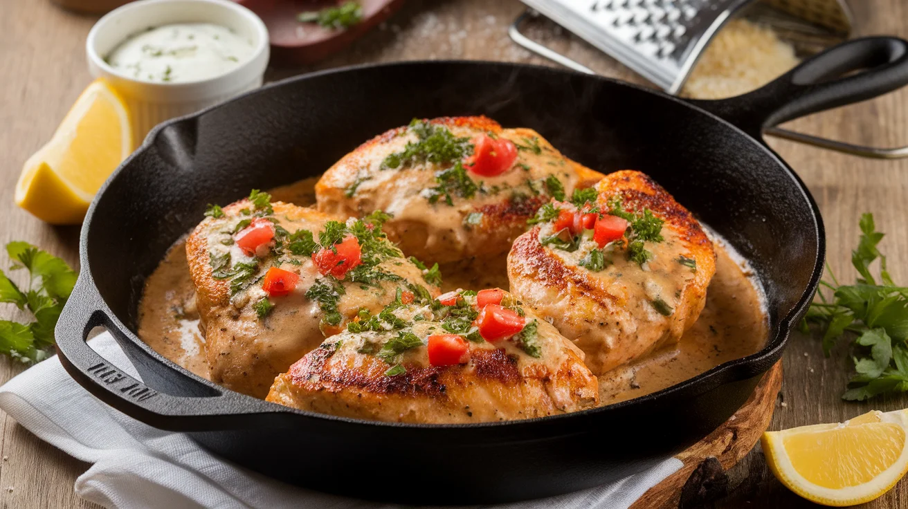 Grilled Garlic Ranch Parmesan Chicken Skillet