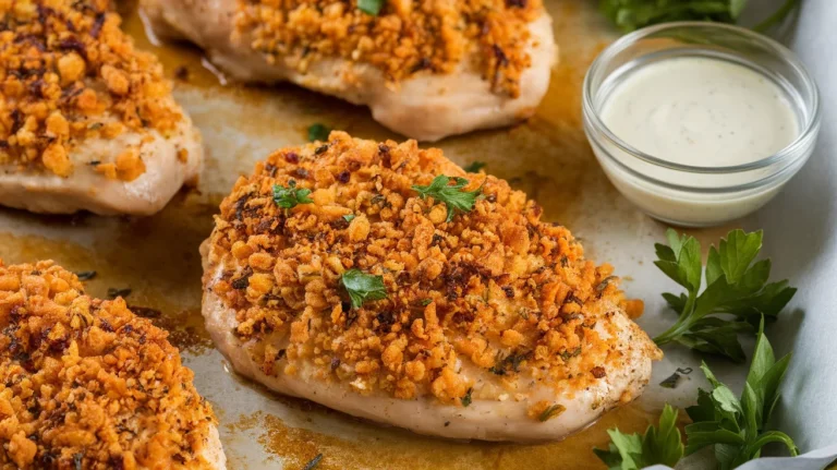 Oven Baked Ranch Chicken with a Crunchy Parmesan Crust