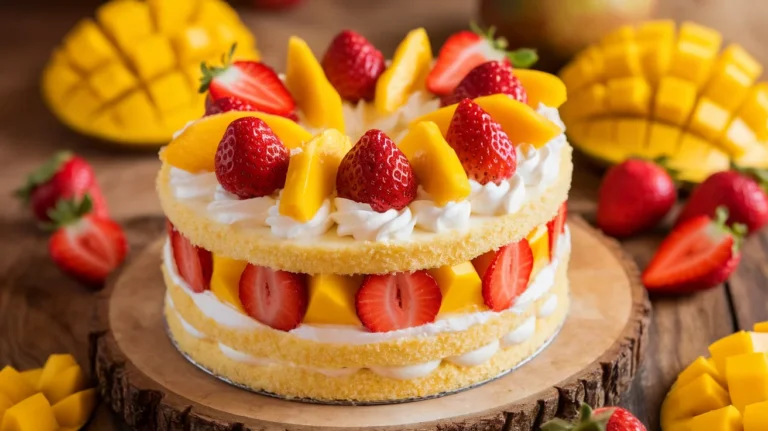 Strawberry Mango Split Cake
