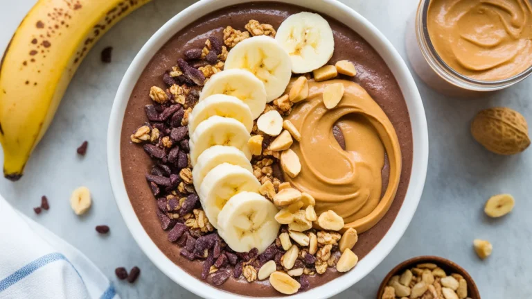 Chocolate Peanut Butter Smoothie Bowl