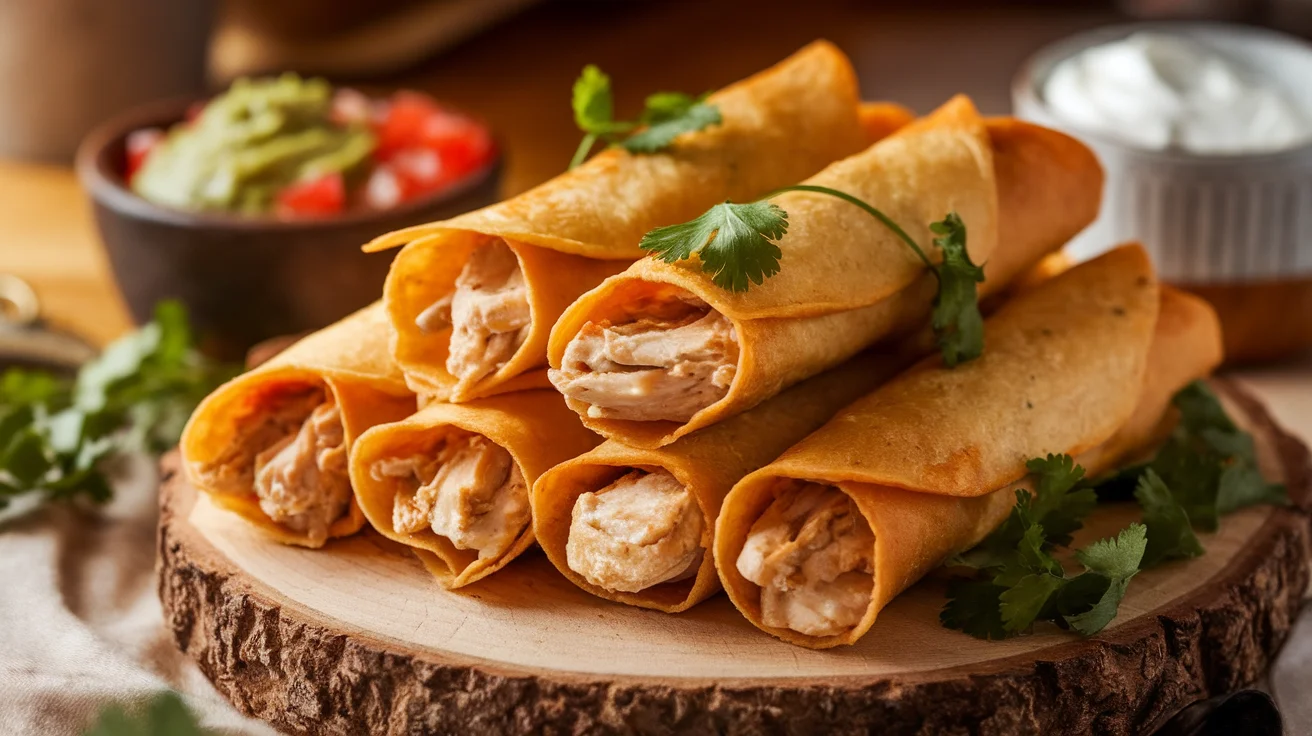 baked cream cheese chicken taquitos