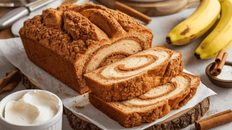 homemade cinnamon swirl banana bread