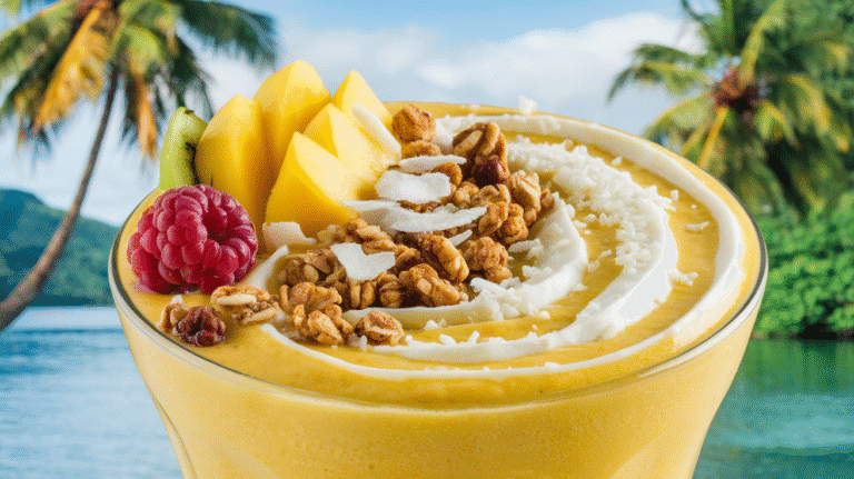 Mango coconut smoothie bowl