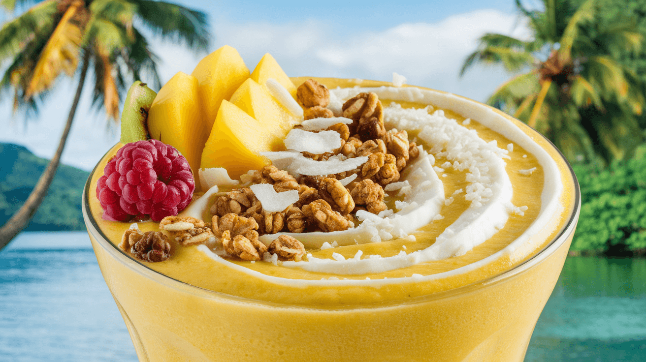 Mango coconut smoothie bowl