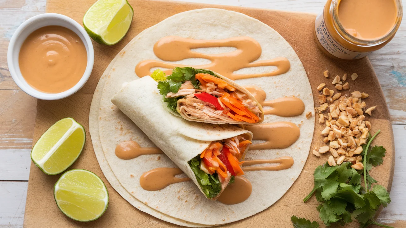 Thai Peanut Chicken Wraps