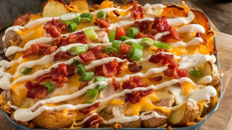 Chicken Bacon Ranch Potato Bake