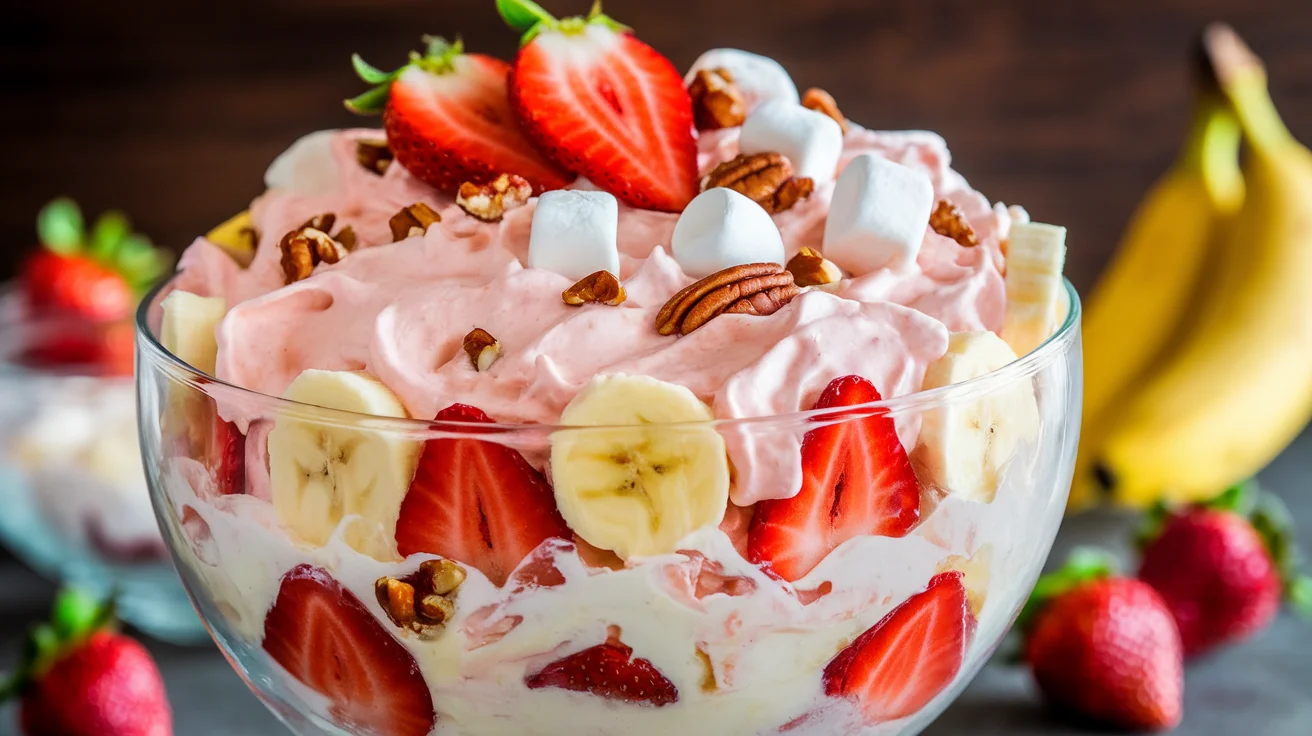 Creamy Strawberry Banana Delight Salad