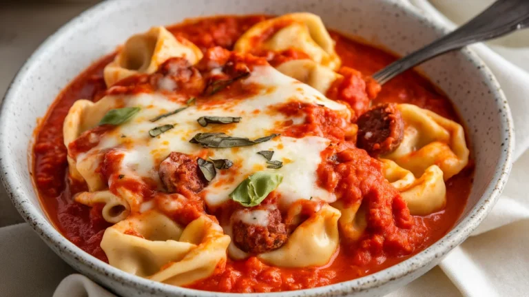 Crockpot Cheese Tortellini and Sausage