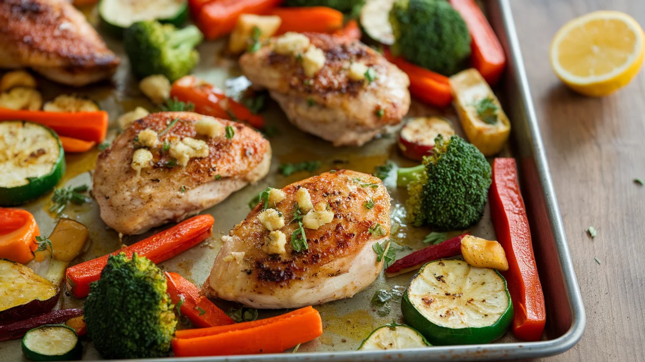 Sheet Pan Garlic Butter Chicken and Veggies