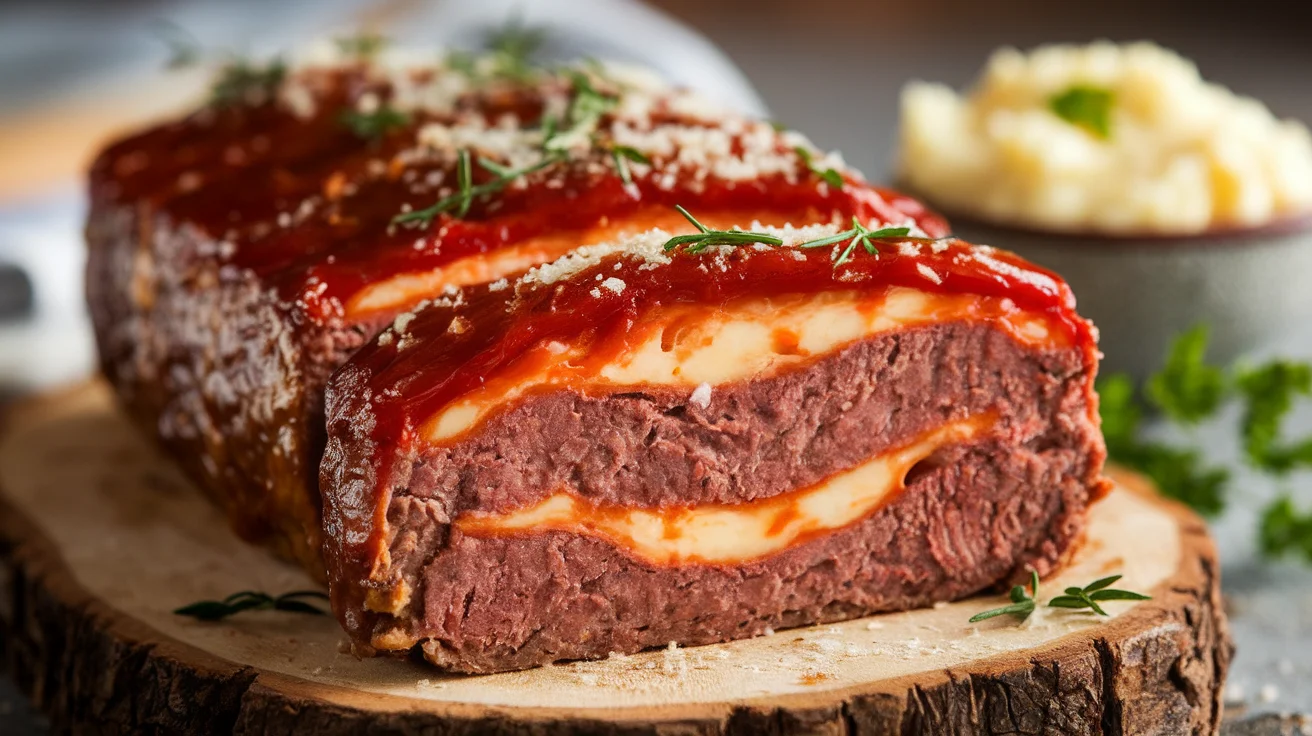 Stuffed Meatloaf with Mozzarella