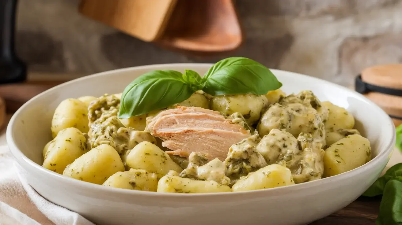 Crockpot Creamy Pesto Gnocchi Chicken