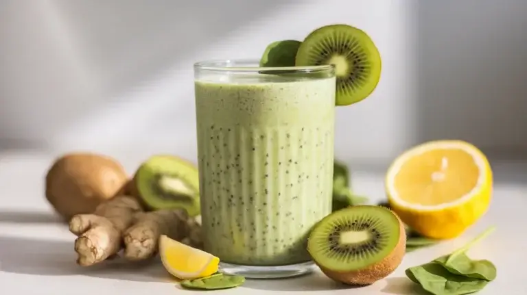 Ginger–Kiwi Anti-Bloat Green Detox Smoothie