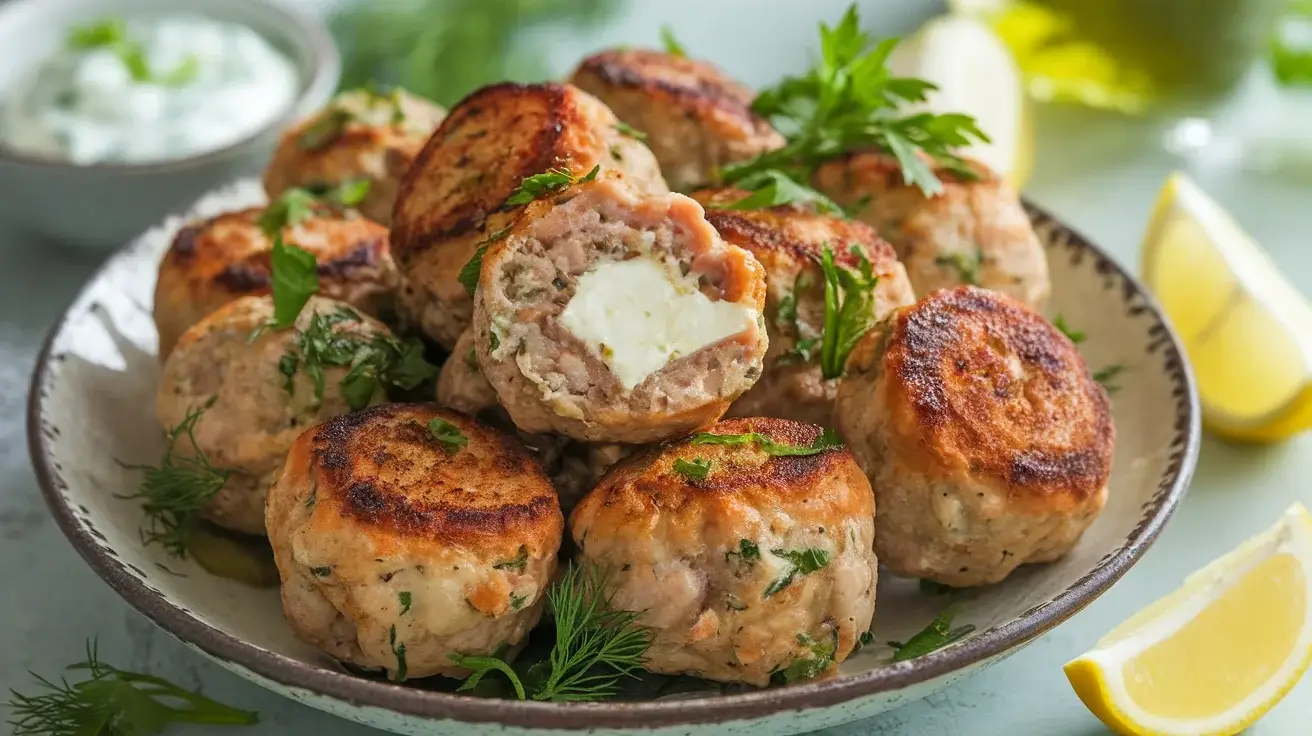Greek Feta-Stuffed Meatballs