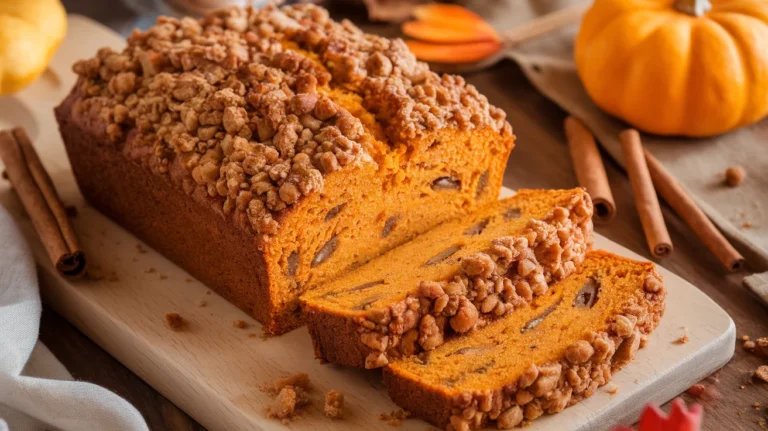 Moist Banana Pumpkin Bread with Streusel Topping