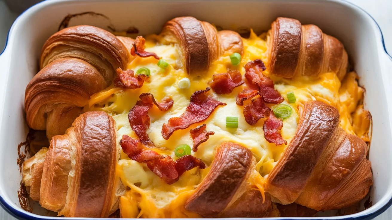 Overnight Croissant Breakfast Casserole