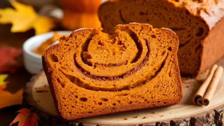 Bakery-Style Pumpkin Bread with Cinnamon Swirl