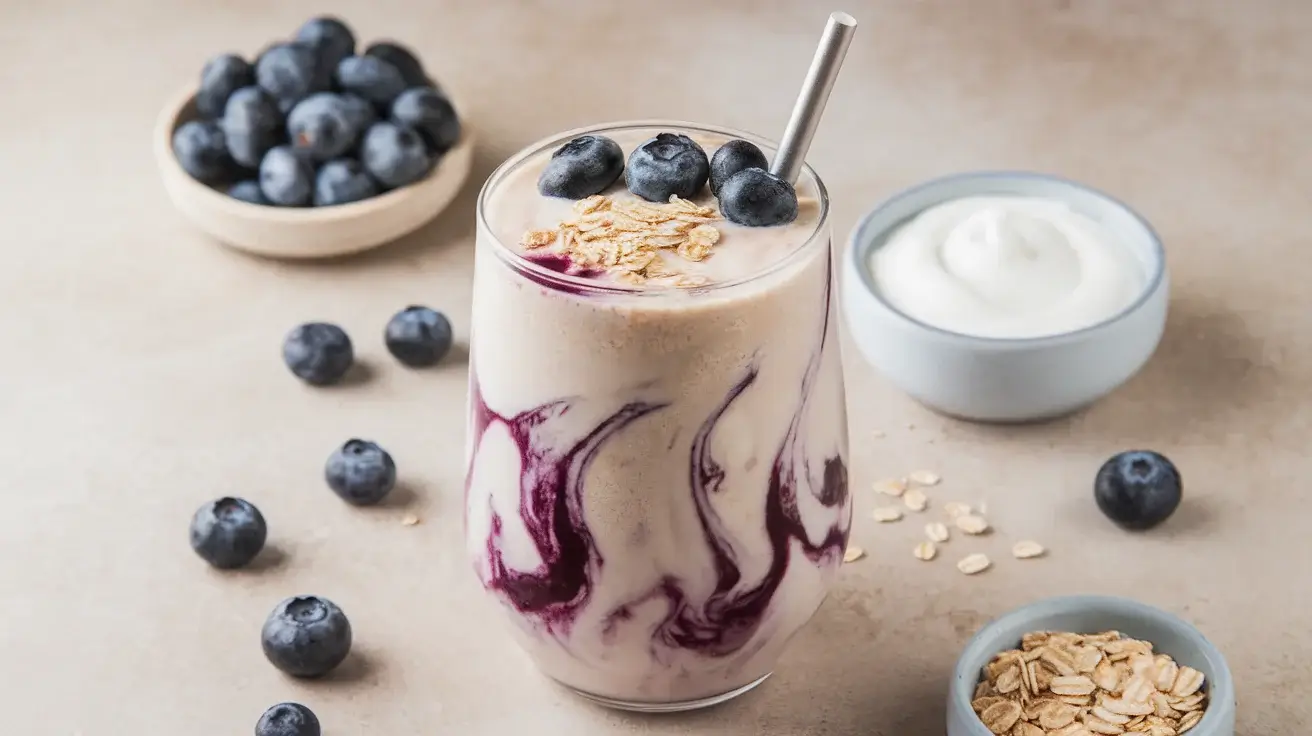 Blueberry Oat High Protein Morning Smoothie