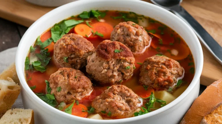 Cozy Slow Cooker Meatball Soup with Vegetables