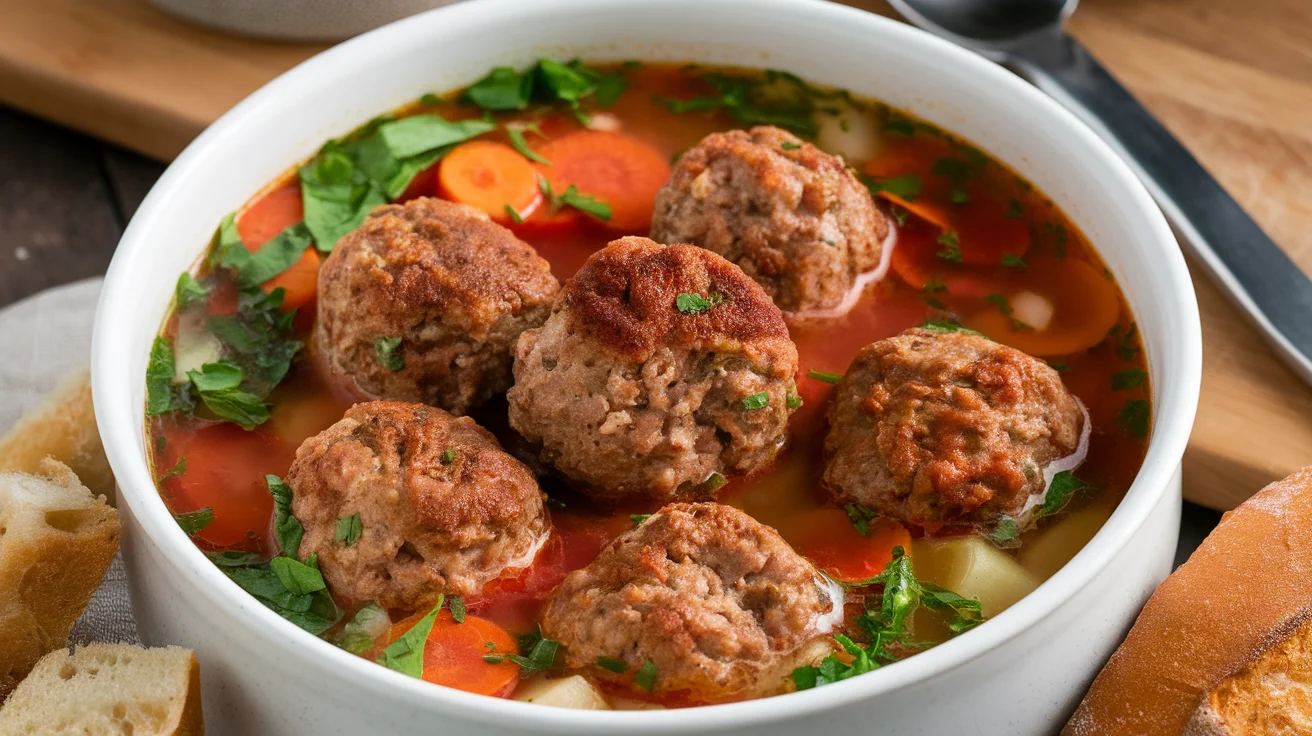 Cozy Slow Cooker Meatball Soup with Vegetables