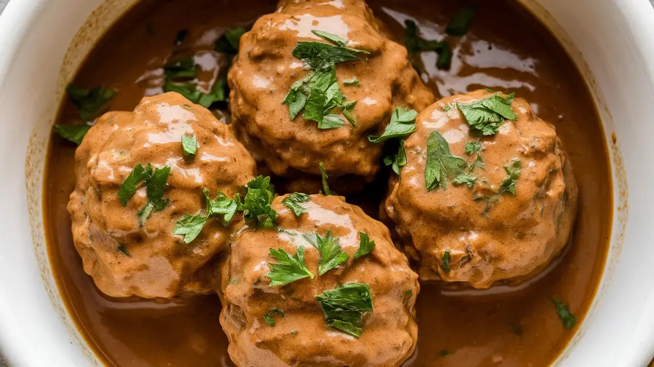 Creamy Crockpot Swedish Meatballs with Rich Gravy