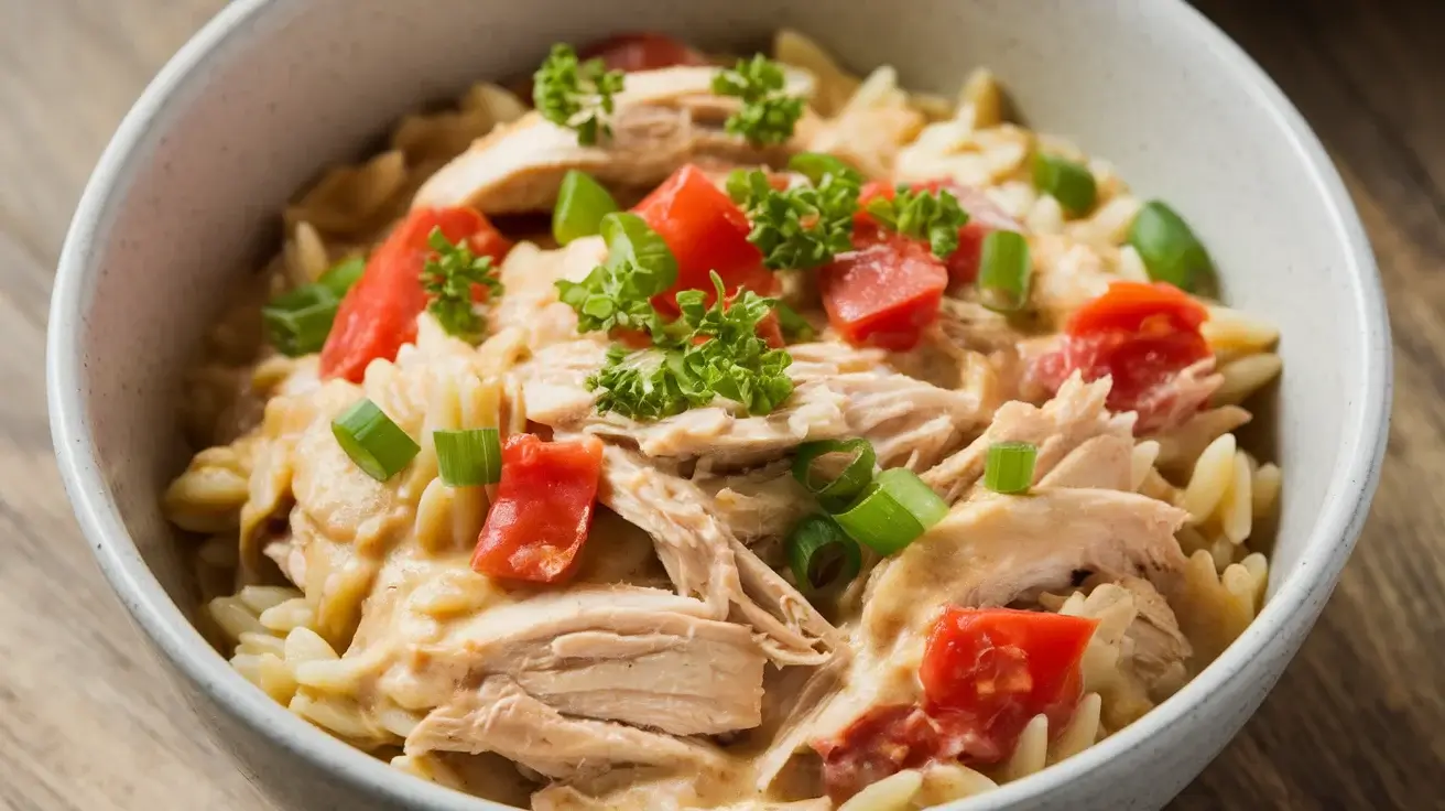 Creamy Garlic Parmesan Chicken & Orzo (Crockpot Edition)