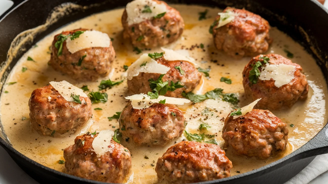 Creamy One-Pan Meatball Skillet Dinner