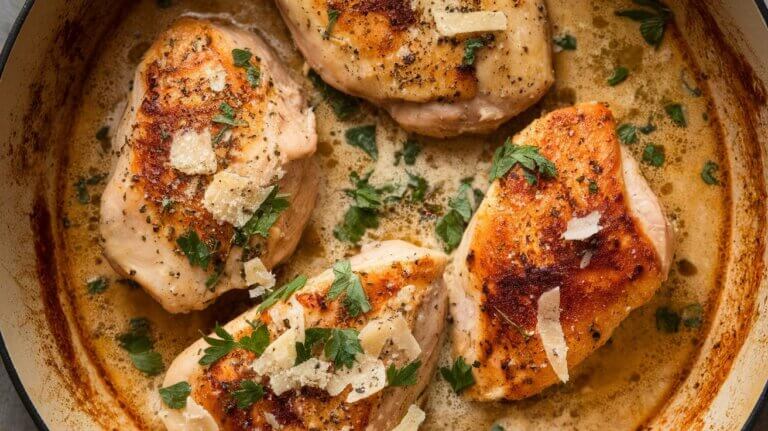 Creamy Parmesan Garlic Chicken Skillet
