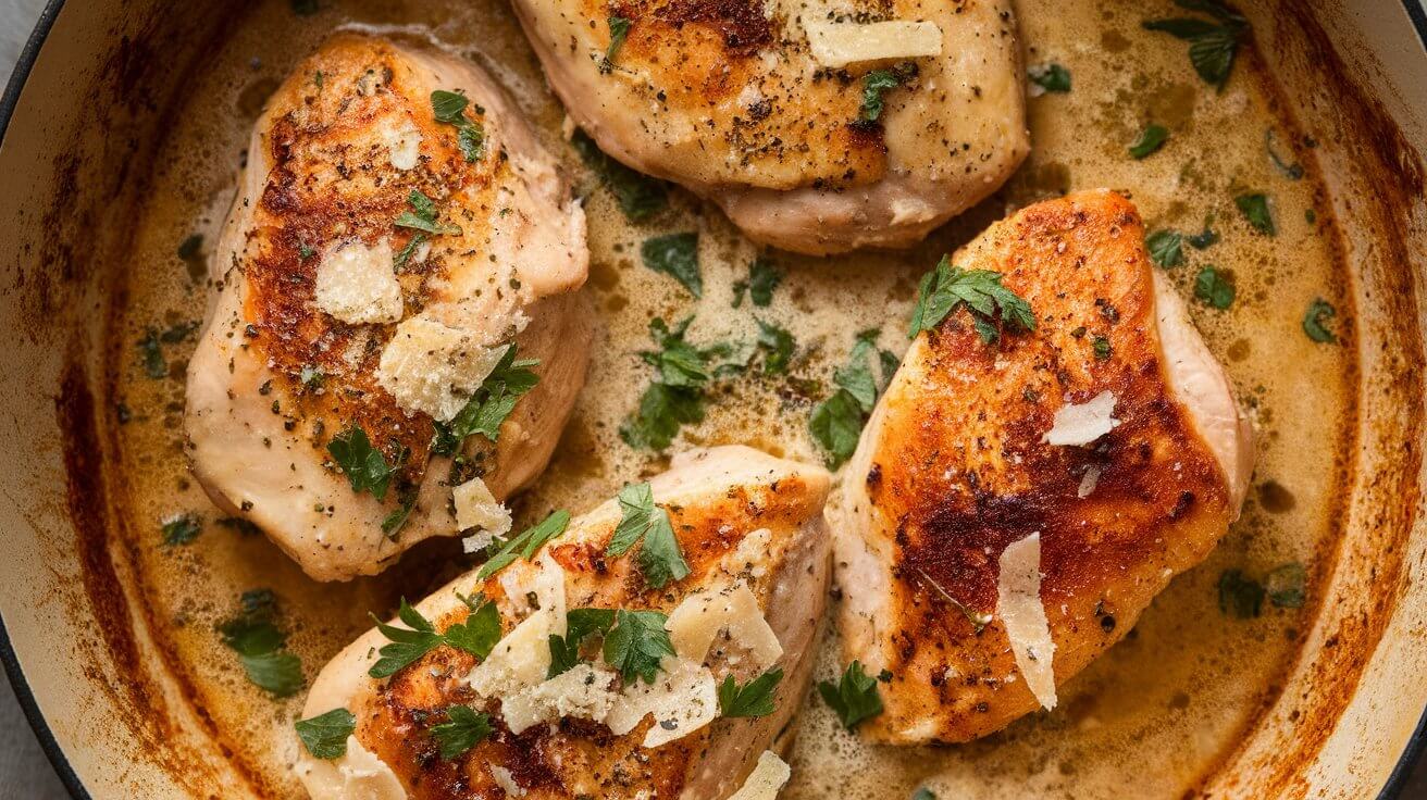 Creamy Parmesan Garlic Chicken Skillet