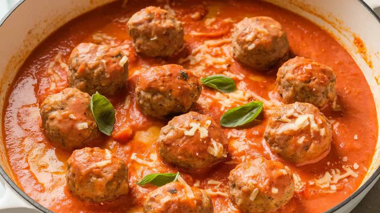 Creamy Tomato Basil Parmesan Meatballs