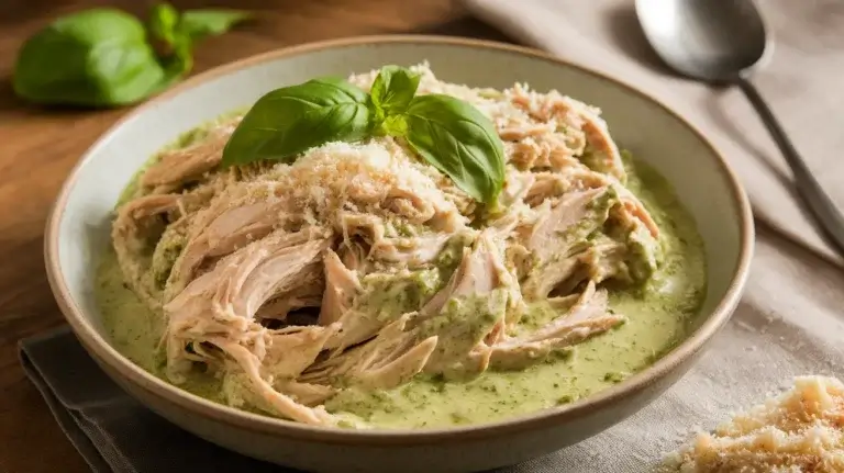 Crockpot Creamy Pesto Chicken