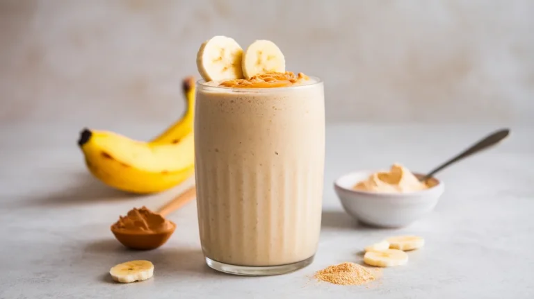 Healthy Banana Protein Smoothie with Peanut Butter