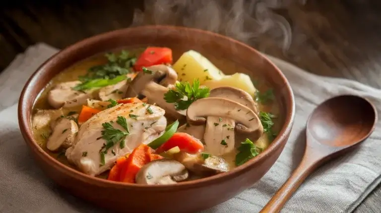 Hearty One Pot Chicken & Mushroom Stew