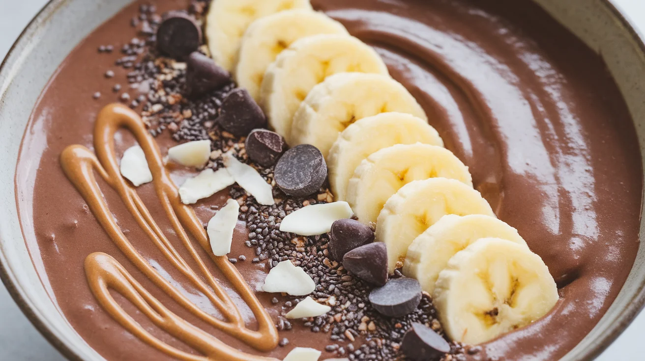 High-Protein Chocolate Smoothie Bowl with Banana & Almond Butter