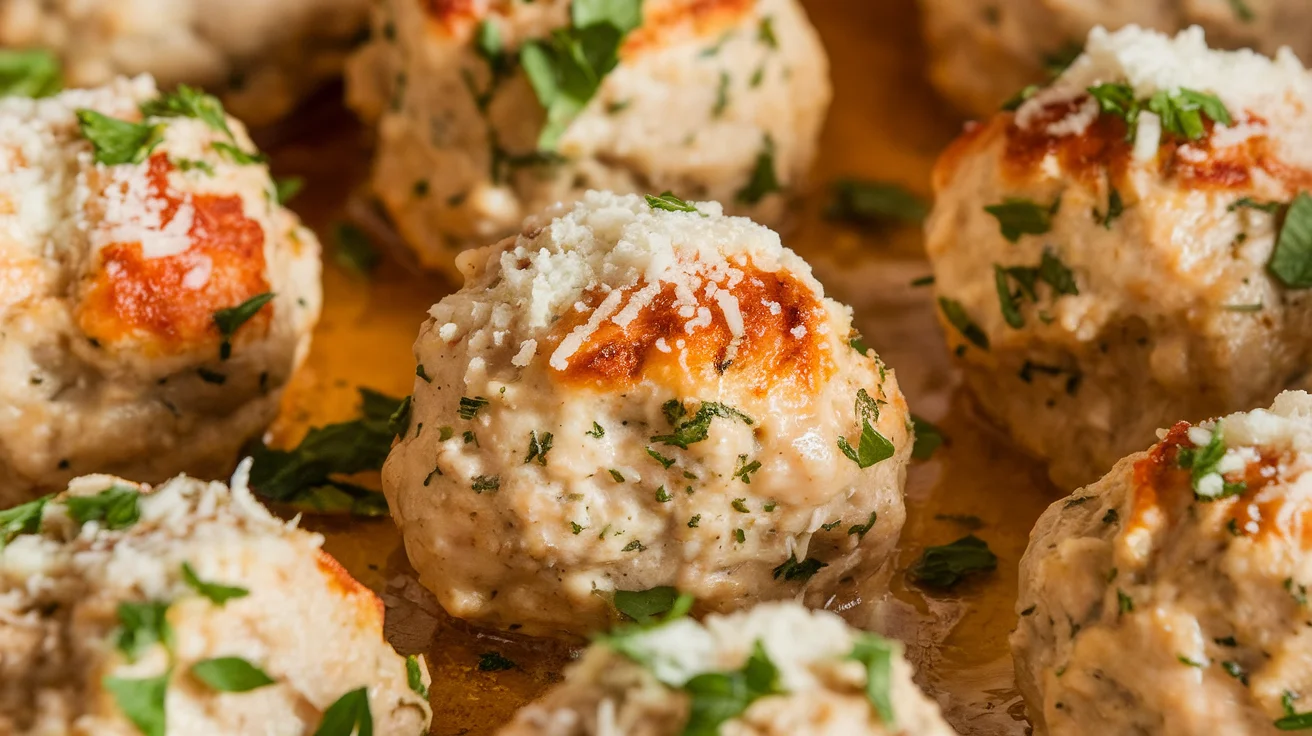 Juicy Garlic Parmesan Chicken Meatballs