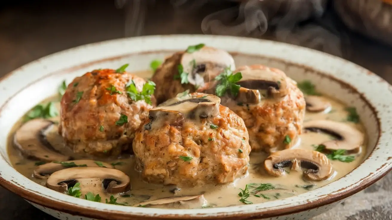Meatballs in Creamy Mushroom Gravy
