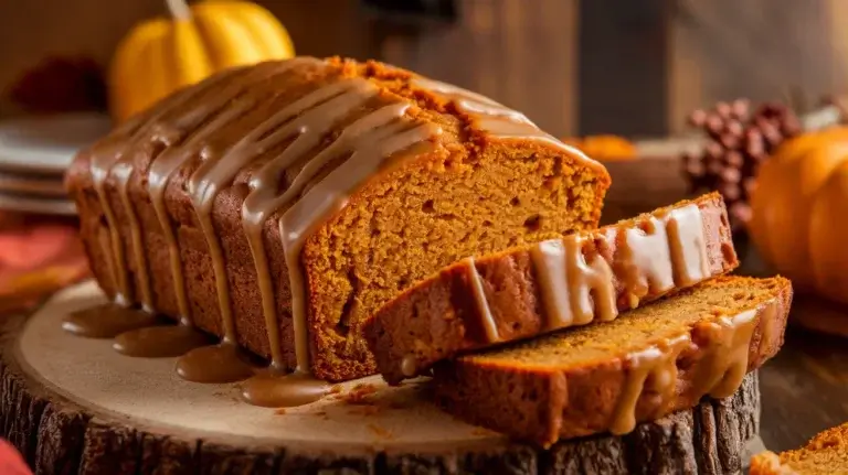 One-Bowl Pumpkin Banana Bread with Maple Glaze