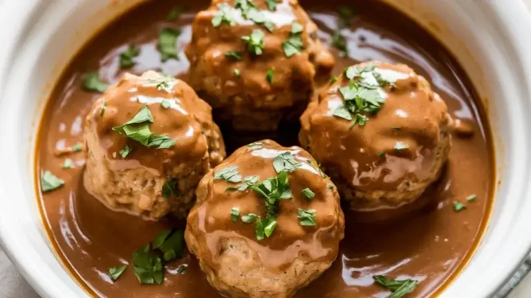 Oven-Baked Swedish Meatballs in Classic Cream Sauce