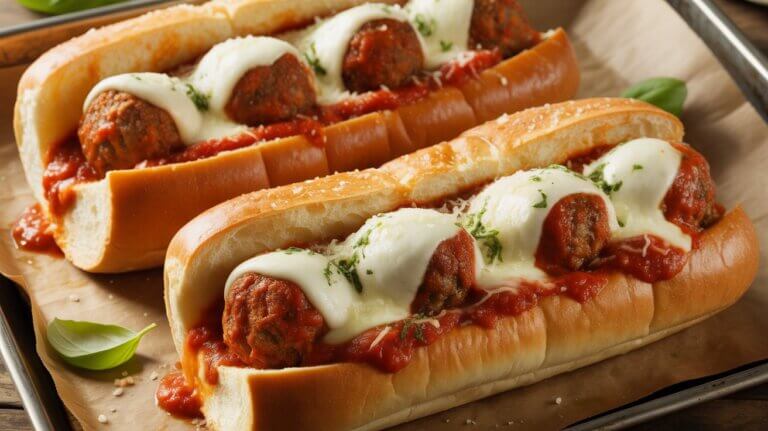 Oven-Toasted Italian Meatball Subs with Mozzarella Melt