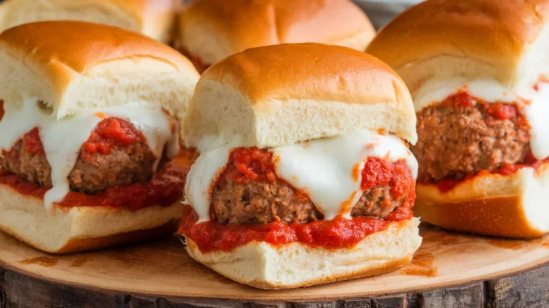 Slow Cooker Cheesy Meatball Sliders with Marinara