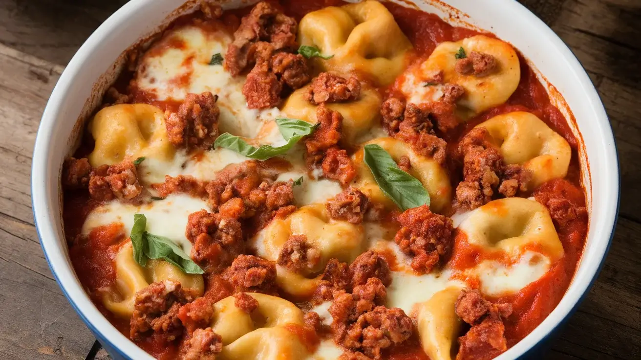 Slow Cooker Cheesy Tortellini Bake