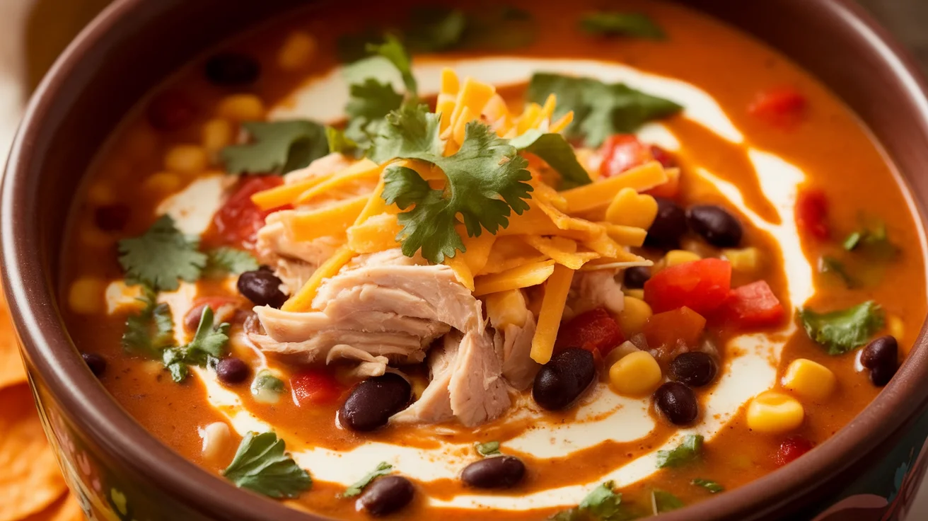 Slow Cooker Fiesta Chicken Soup Delight