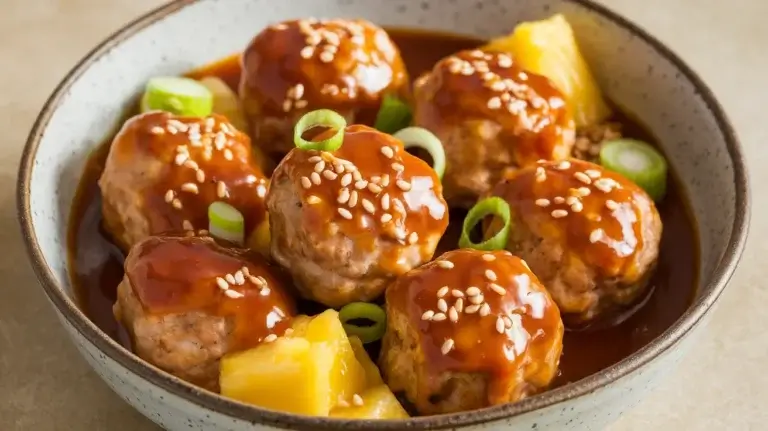Slow-Cooker Teriyaki Pineapple Meatballs