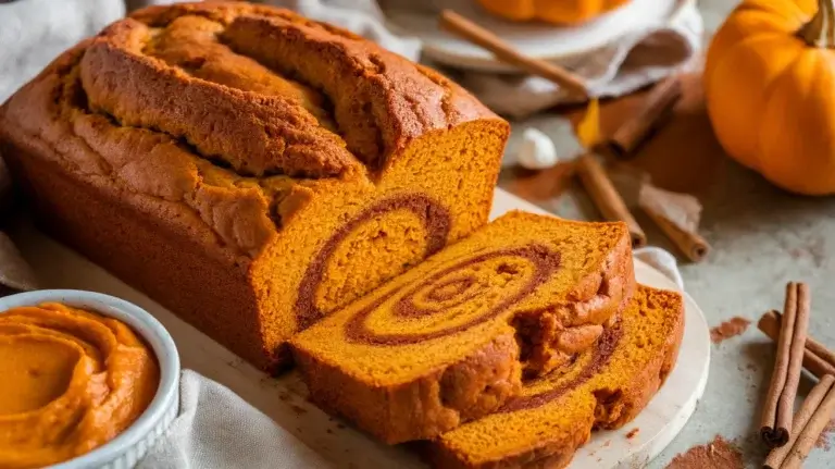 Ultra-Soft Banana Pumpkin Loaf with Cinnamon Swirl