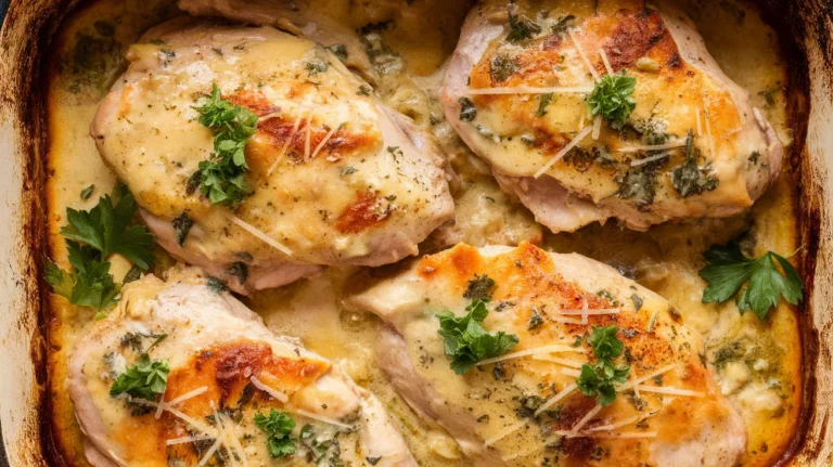 Baked Chicken in a Smooth Cream Cheese Garlic Sauce